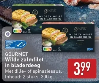 Aanbieding: Wilde zalmfilet in bladerdeeg