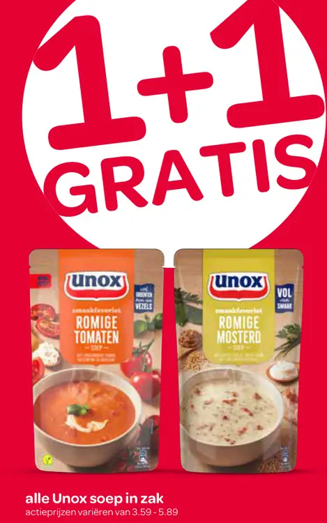Aanbieding: Alle Unox soep in zak