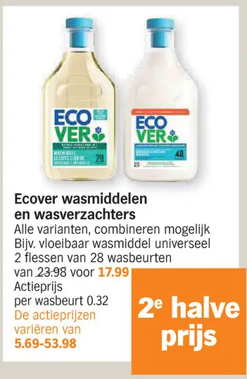 Promotie: Ecover wasmiddelen en wasverzachters