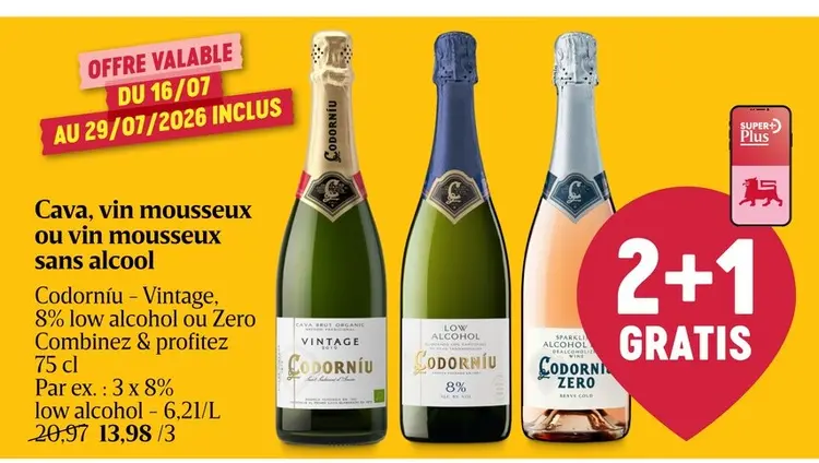 Offre: Cava, vin mousseux ou vin mousseux sans alcool