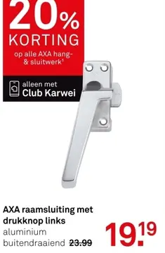 Aanbieding: AXA raamsluiting met drukknop links