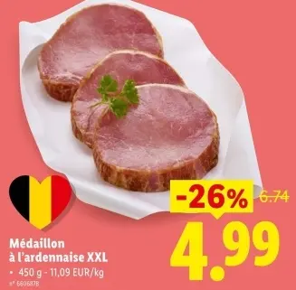 Offre: Médaillon à l'ardennaise XXL