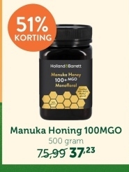 Aanbieding: Holland & Barrett Manukahoning 100+ MGO Monofloraal - 500g