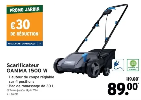 Offre: Scarificateur GAMMA 1500 W