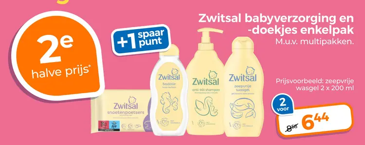 Aanbieding: Zwitsal babyverzorging en -doekjes enkelpak