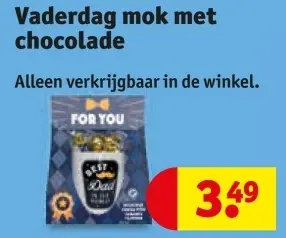 Aanbieding: Vaderdag mok met chocolade