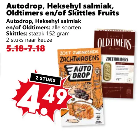 Aanbieding: Autodrop, Heksehyl salmiak, Oldtimers en/of S