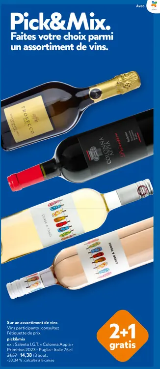 Offre: Assortiment de vins