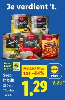 Aanbieding: Soep in blik