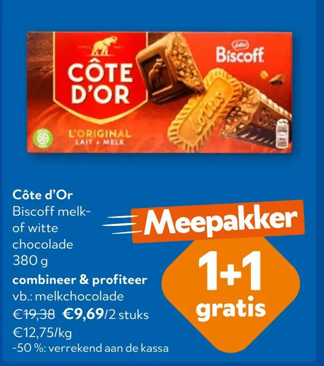 Aanbieding: Côte d'Or Biscoff melk- of witte chocolade