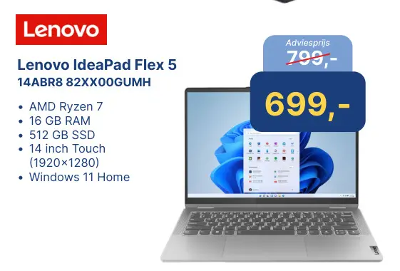 Aanbieding: Lenovo IdeaPad Flex 5 14ABR8 82XX00GUMH