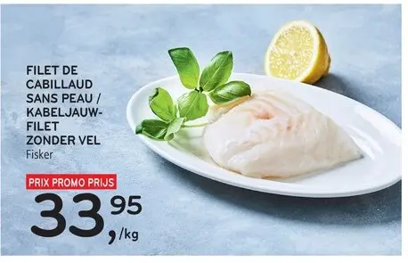 Offre: Filet de cabillaud sans peau / kabeljauw-file
