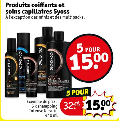 Offre: Produits coiffants et soins capillaires