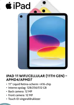 Aanbieding: Ipad 11 wifi/cellular (11th gen) – apmd4/apmd