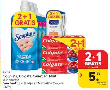 Aanbieding: Soupline, Colgate, Sanex en Tahiti