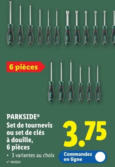 Offre: Set de tournevis ou set de clés à douille