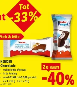 Promotie: KINDER Chocolade
