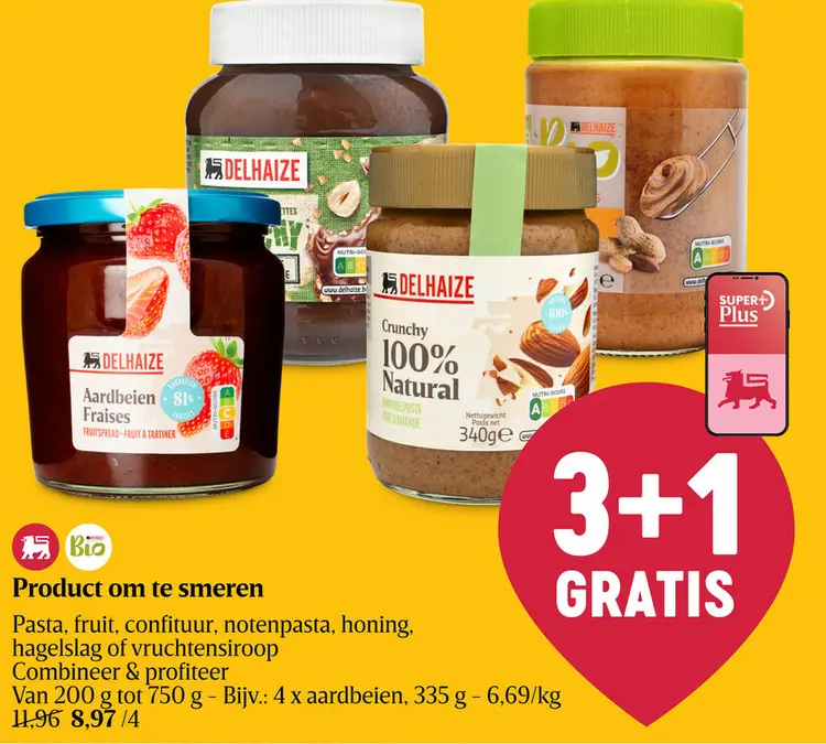 Promotie: Pasta, fruit, confituur, notenpasta, honing, hagelsalg of vruchtensiroop