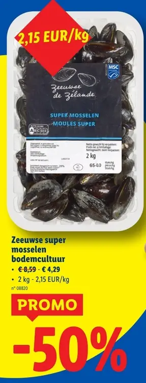 Aanbieding: Zeeuwse super mosselen bodemcultuur