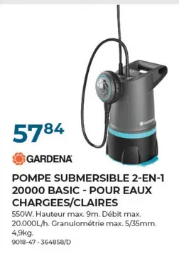Offre: Pompe submersible 2-en-1 20000 basic - pour e