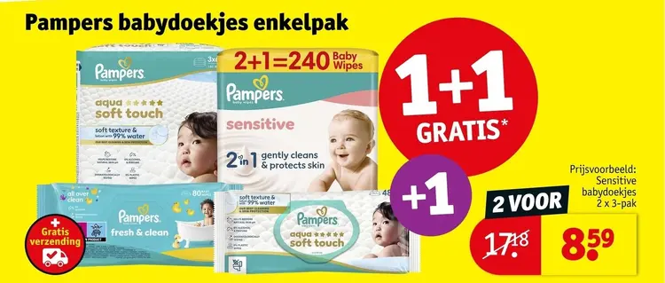 Aanbieding: Pampers babydoekjes enkelpak