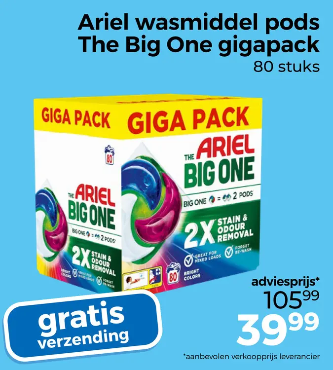 Aanbieding: Wasmiddel pods The Big One gigapack