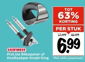 Aanbieding: ProLine Blikopener of Knoflookper Knobi King