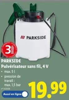 Offre: Pulvérisateur sans fil, 4 V