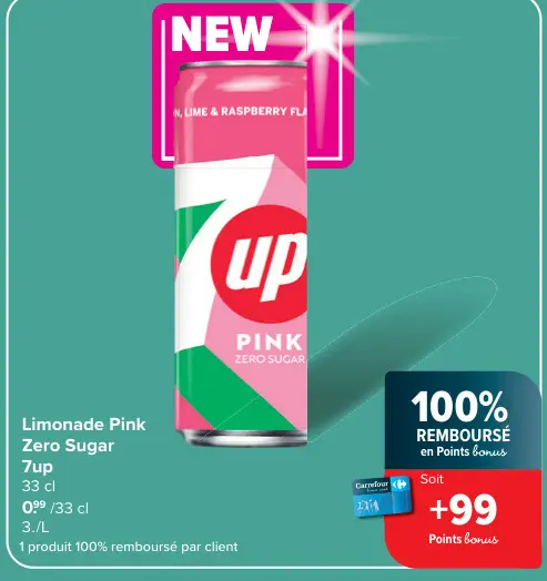 Offre: Limonade Pink Zero Sugar