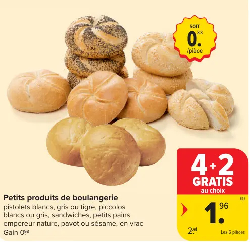Offre: Petits produits de boulangerie