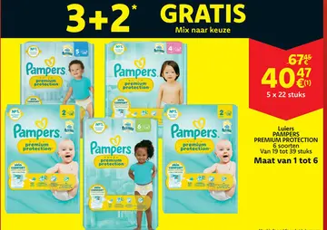 Aanbieding: Luiers PAMPERS PREMIUM PROTECTION