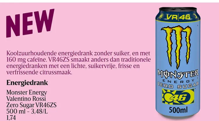 Promotie: Monster Energy Valentino Rossi Zero Sugar VR4