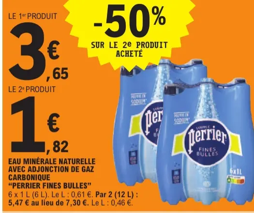 Offre: Eau minérale naturelle avec adjonction de gaz