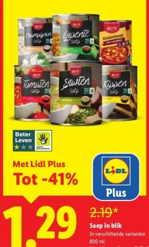 Aanbieding: Soep in blik