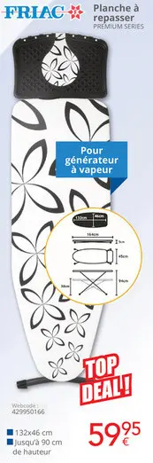 Offre: Planche à repasser PREMIUM SERIES
