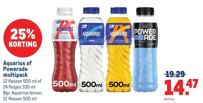 Aanbieding: Aquarius of Powerade multipack