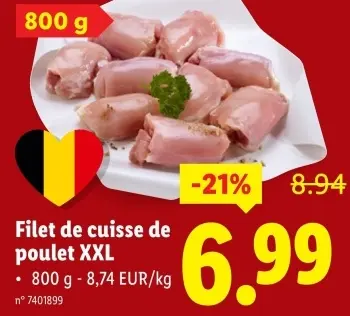 Offre: Filet de cuisse de poulet XXL
