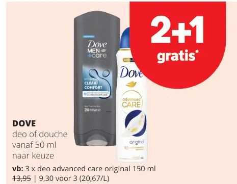 Promotie: Dove deo of douche