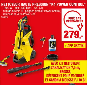 Offre: Kà¤rcher K4 Power Control + Pack nettoyeur haute pression 1800W
