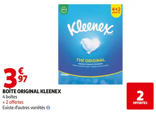 Offre: Boîte original Kleenex