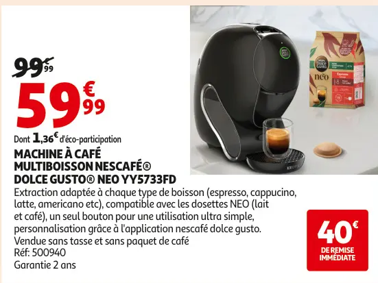 Aanbieding: Machine à café multiboisson NESCAFÉ® DOLCE GU