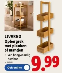 Promotie: Opbergrek met planken of manden