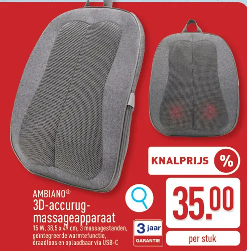 Promotie: AMBIANO® 3D-accurug-massageapparaat
