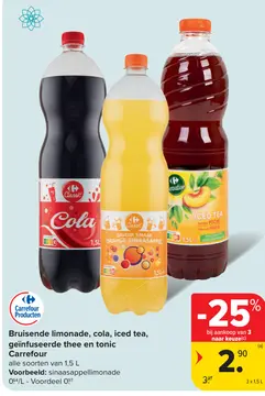 Aanbieding: Bruisende limonade, cola, iced tea, geïnfuseerde thee en tonic