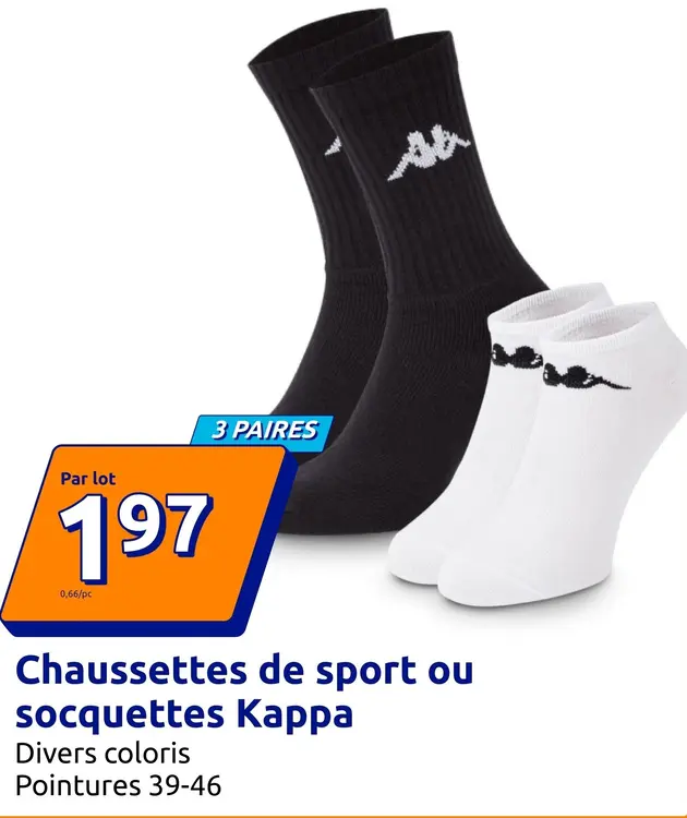 Offre: Chaussettes de sport ou socquettes Kappa