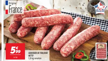 Offre: SAUCISSES DE TOULOUSE NETTO