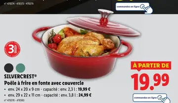 Offre: Poêle à frire en fonte avec couvercle
