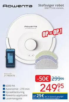 Promotie: Stofzuiger robot RR8777HW ANIMAL