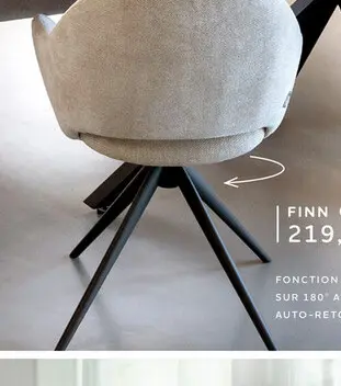 Offre: Finn, fauteuil - pivotante - avec function auto-retour - tissu Livigno - Creme