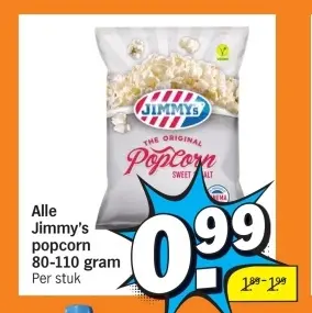 Aanbieding: Alle Jimmy's Popcorn 80-110 gram